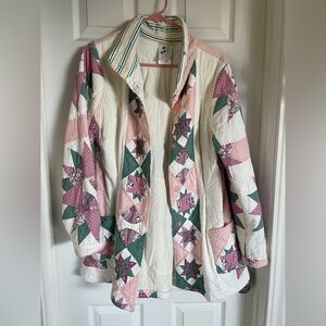 Patchwork Quilted Jacket - Pink and Green